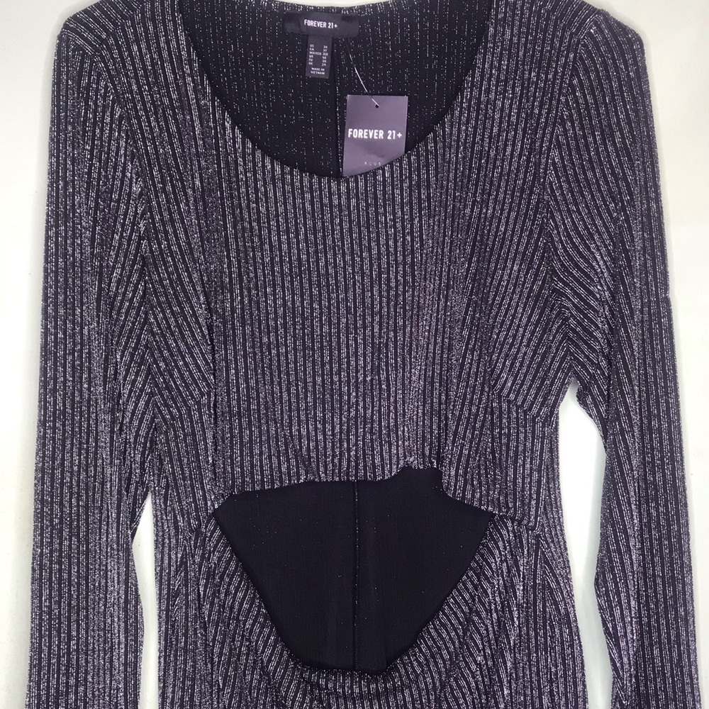 BRAND NEW Forever 21+ Metallic Cutout Dress